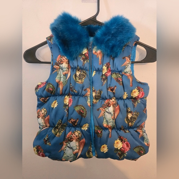 Betsey Johnson Other - Betsy Johnson Youth Angel Puffer Vest with Faux Fur. Callouts